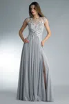 Basix Black Label Sleeveless Gown With Embroidered Elements