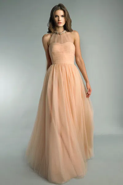 Basix Black Label Sleeveless Gown With Sheer Cape