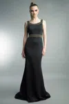 Basix Black Label Sleeveless Gown With Straps In Black
