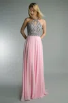 Basix Black Label Sleeveless Halter Evening Dress