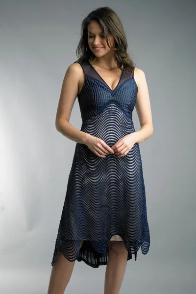 Basix Black Label Sleeveless Mid Length Gown In Blue