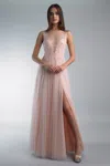 Basix Black Label Sleeveless Sequin Gown In Pink
