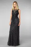 Basix Black Label Sleeveless Sequined Evening Dress