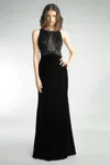 Basix Black Label Sleeveless Sequined Evening Dress In Black