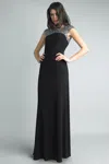 Basix Black Label Sleeveless Sequined Top Evening Dress
