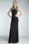 Basix Black Label Sleeveless Sequined Top Evening Dress In Black