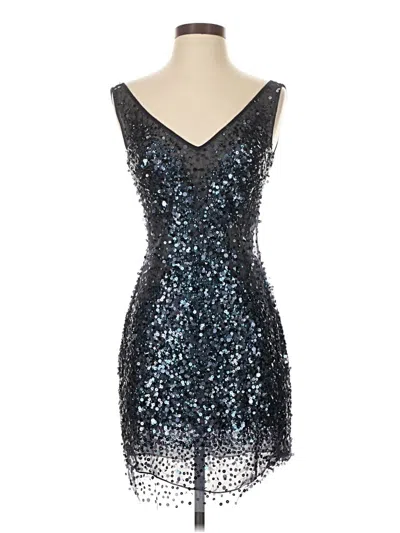Pre-owned Basix Black Label Sleeveless Top Blue Sweetheart Neckline Tops