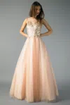 Basix Black Label Sleeveless Tulle Gown In Pink