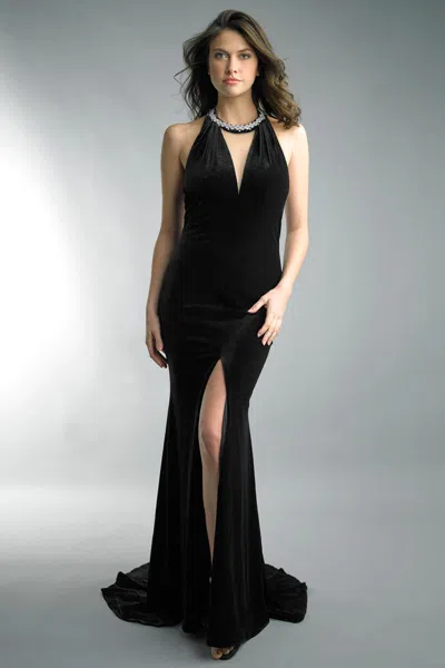 Basix Black Label Sleeveless Velvet Gown