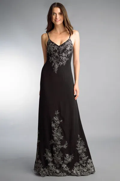 Basix Black Label Spaghetti Strap Evening Dress