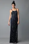 Basix Black Label Spaghetti Strap Evening Gown