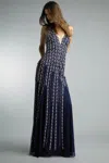 Basix Black Label Spaghetti Strap Gown In Blue