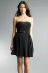 Basix Black Label Strapless Cocktail Dress In Black