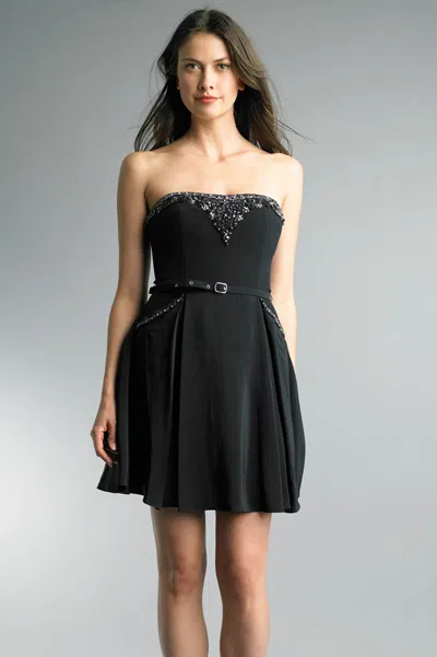 Basix Black Label Strapless Cocktail Dress In Black