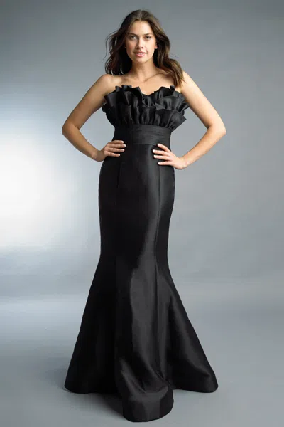 Basix Black Label Strapless Evening Gown In Blue