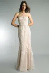 Basix Black Label Strapless Evening Gown In Gold