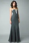 Basix Black Label Strapless Evening Gown In Green