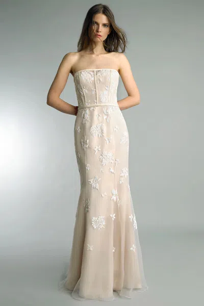 Basix Black Label Strapless Evening Gown In White