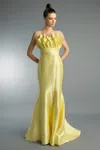 Basix Black Label Strapless Evening Gown In Yellow