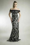 Basix Black Label Strapless Knit Sequin Gown In Black