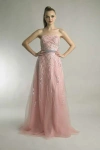 Basix Black Label Strapless Sequin Gown With Train In Pink