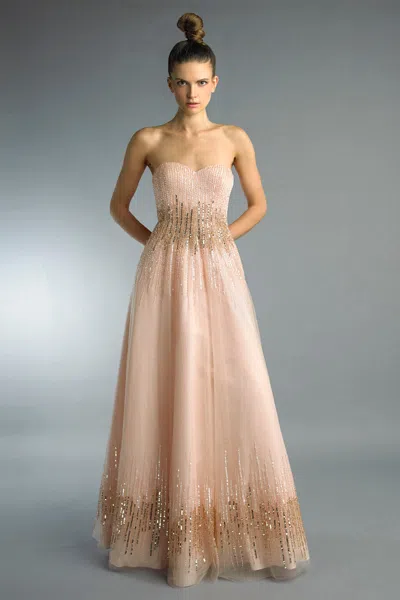 Basix Black Label Strapless Sweetheart Sequin Ombre Gown
