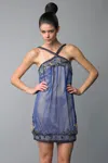 Basix Black Label Strapped Sequin And Crystal Embellished Cocktail Dress