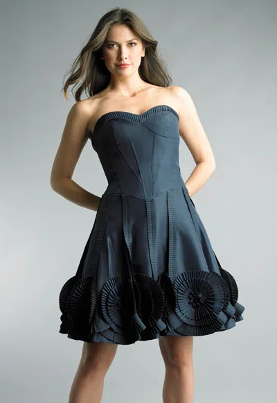 Basix Black Label Sunflower Motif Cocktail Dress In Blue