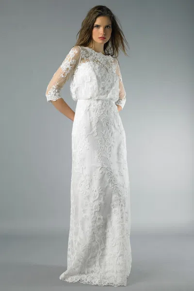 Basix Black Label Three Quarter Sleeve Dress With Lace Motif