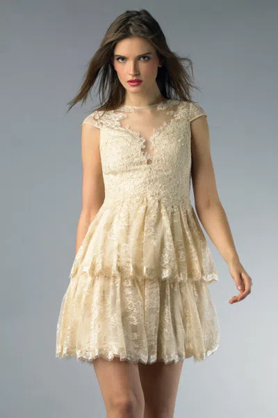 Basix Black Label Tiered Cocktail Dress In White