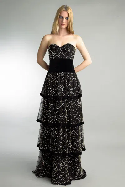 Basix Black Label Tiered Evening Gown