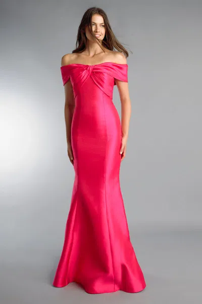 Basix Black Label Twist Neck Off Shoulder Gown