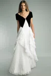 Basix Black Label Two Tone Please V Neck Gown