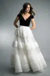 Basix Black Label V Neck Cap Sleeve Gown