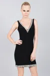 Basix Black Label V Neck Cocktail Dress