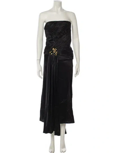 Pre-owned Basix Silk Long Dress W/ Tags In Black