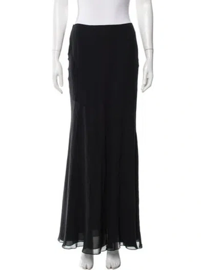 Pre-owned Basix Silk Long Skirt In Black