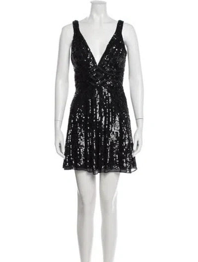 Pre-owned Basix Silk Mini Dress In Black