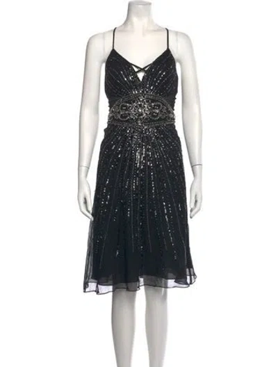 Pre-owned Basix Silk Mini Dress In Black