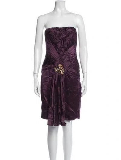 Pre-owned Basix Silk Mini Dress In Purple