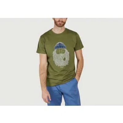 Bask In The Sun Smoking Pipe T-shirt In Green