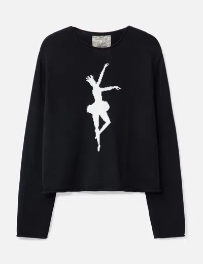 Basketcase Mens Ballet Long-sleeve Cotton-knit Jumper Black