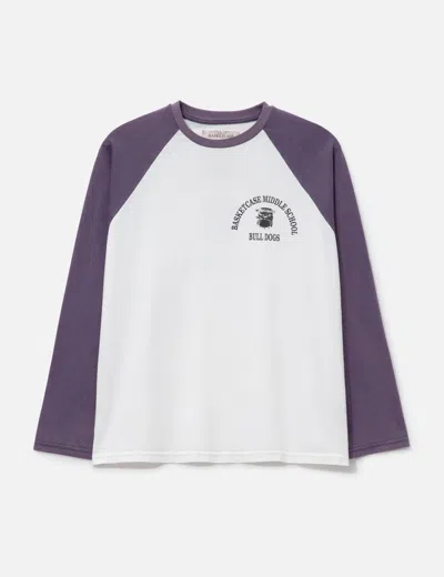 Basketcase Bulldog, Raglan In Purple