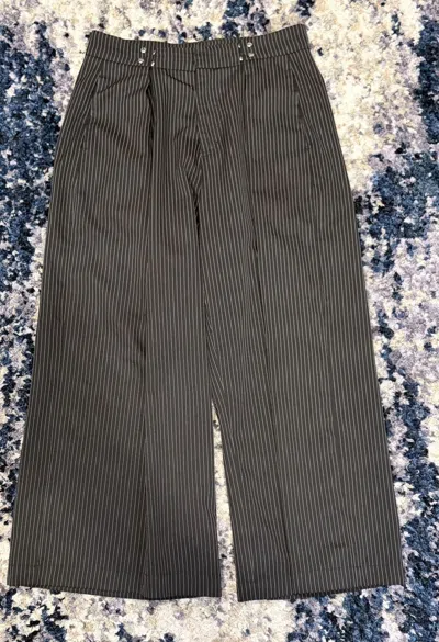 Pre-owned Basketcase Gallery Caldwell Pinstripe Slacks In Black