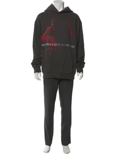 Pre-owned Basketcase Gallery Graphic Print Crew Neck Hoodie In Gray