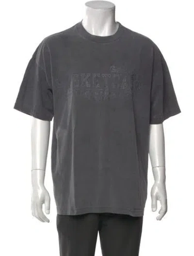 Pre-owned Basketcase Gallery Graphic Print Crew Neck T-shirt In Gray