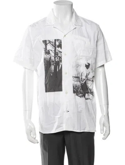 Pre-owned Basketcase Gallery Graphic Print Short Sleeve Shirt In White