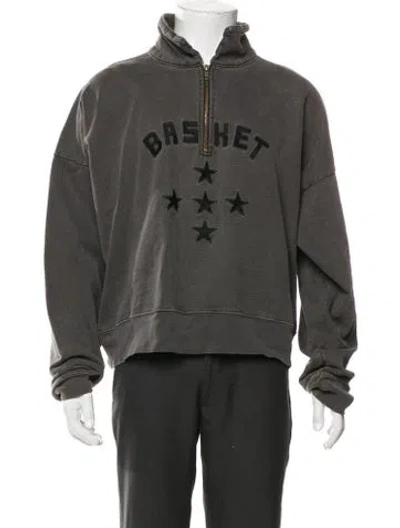 Pre-owned Basketcase Gallery Graphic Print Windbreaker In Gray