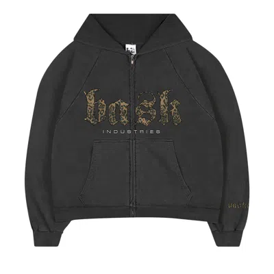 Pre-owned Basketcase Gallery Industries Zip Up Hoodie 'vintage Black' | Men's Size Xl