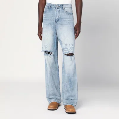 Basketcase Gallery Light Blue Washed Jeans With Rips